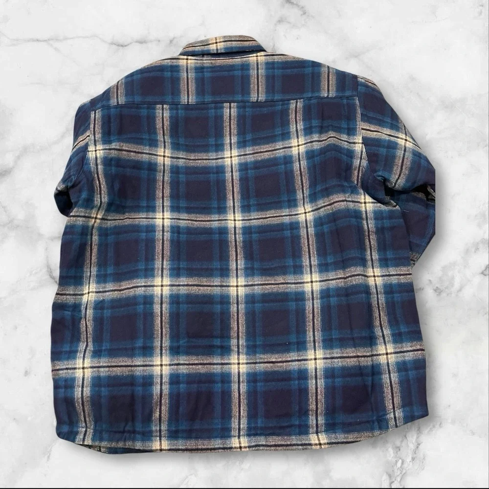 Ariat Sherpa Jacket Mens XLarge Blue Plaid Retro Fit Hannoch Insulated - Picture 2 of 8